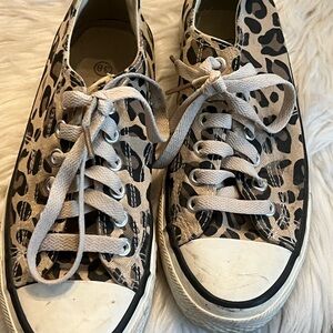 Leopard Print Canvas Sneakers
